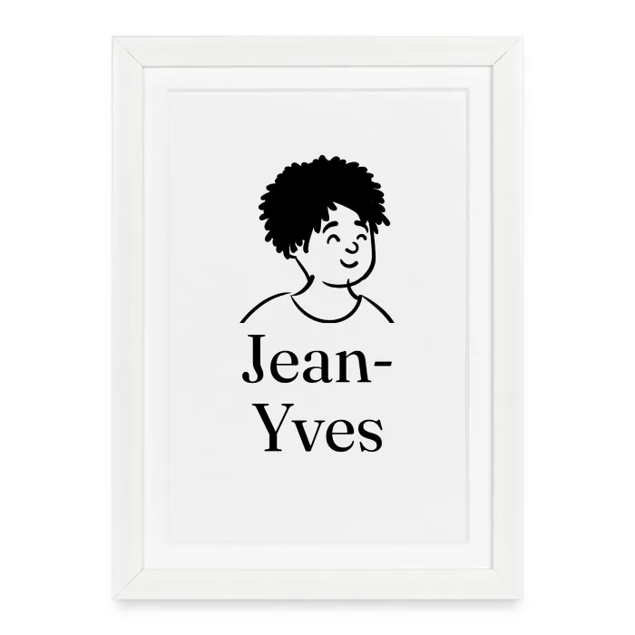 Affiche encadrée personnalisée au prénom Jean-Yves
