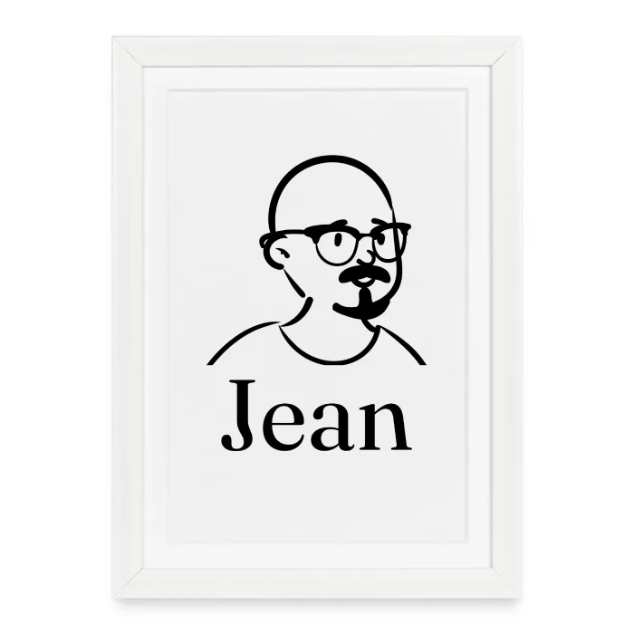 Affiche encadrée personnalisée au prénom Jean