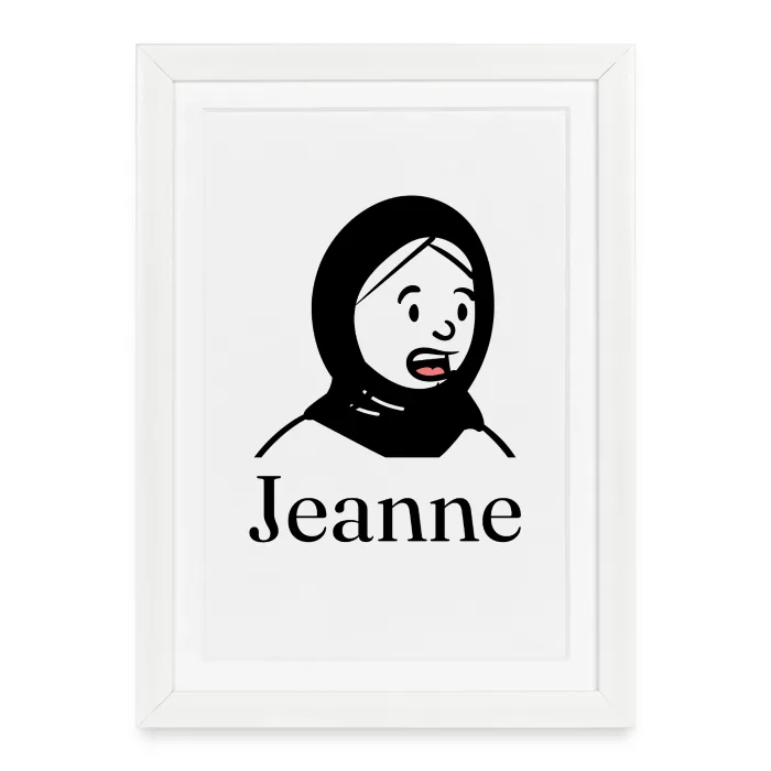 Affiche encadrée personnalisée au prénom Jeanne