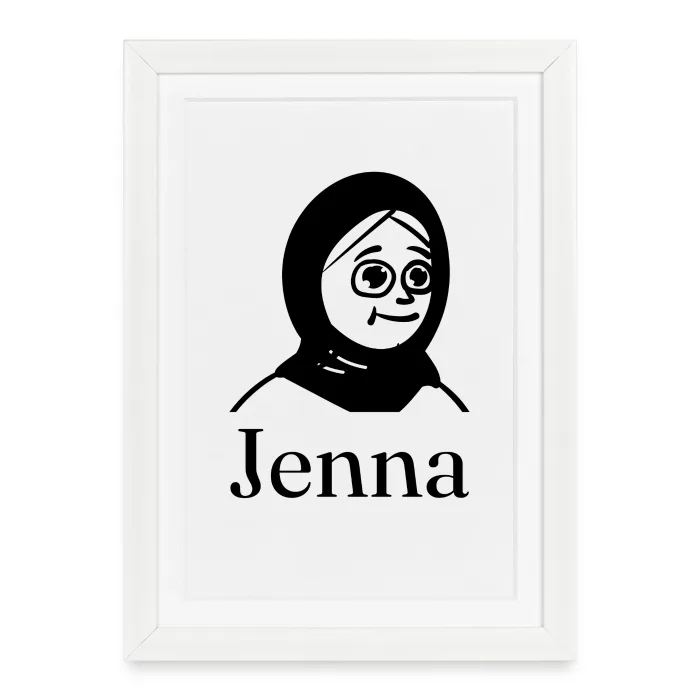 Affiche encadrée personnalisée au prénom Jenna