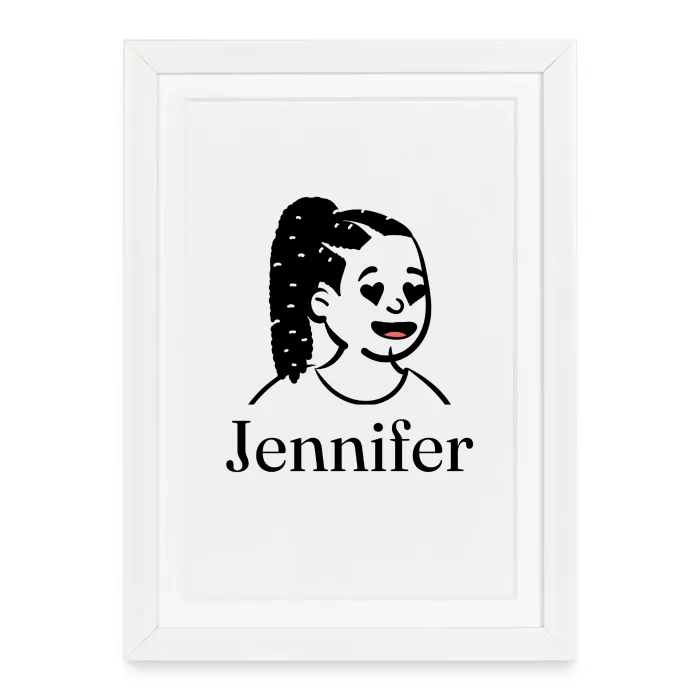 Affiche encadrée personnalisée au prénom Jennifer