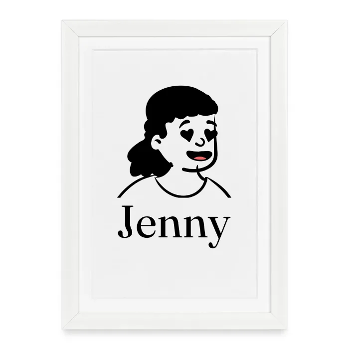 Affiche encadrée personnalisée au prénom Jenny