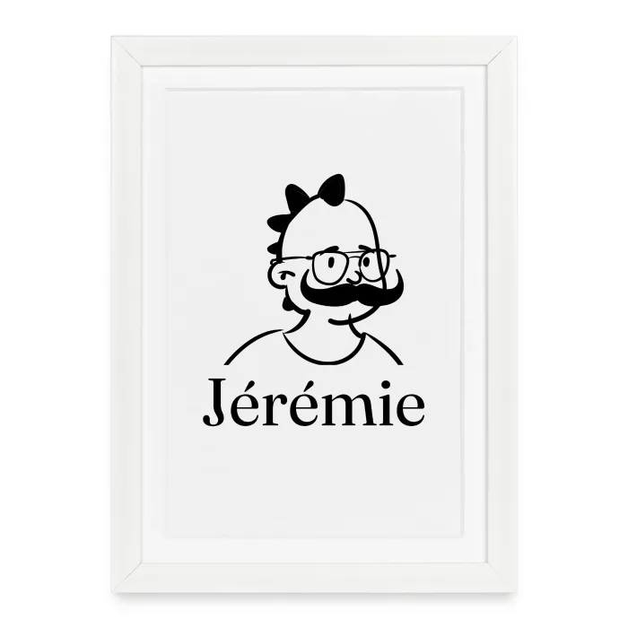 Affiche encadrée personnalisée au prénom Jérémie
