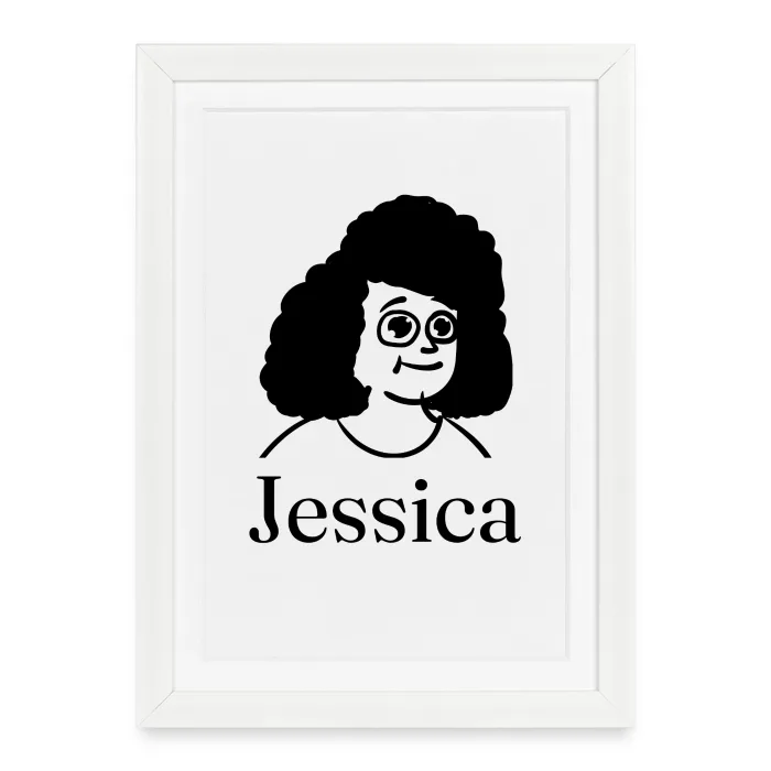 Affiche encadrée personnalisée au prénom Jessica