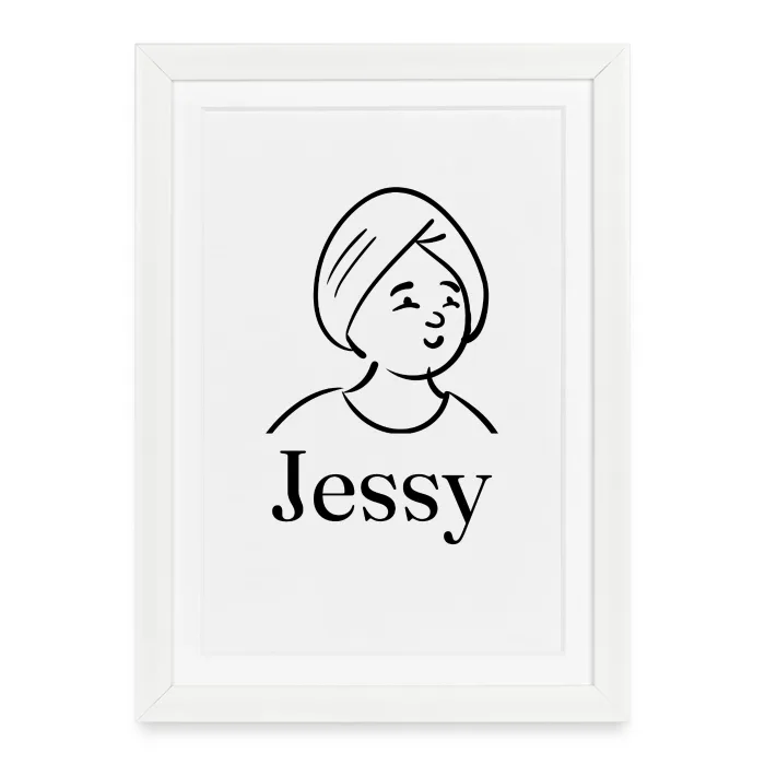 Affiche encadrée personnalisée au prénom Jessy