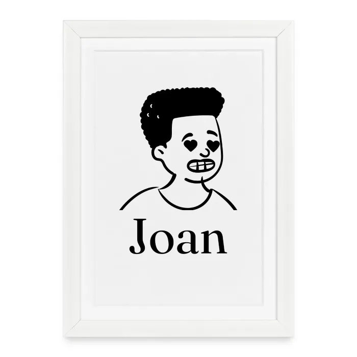 Affiche encadrée personnalisée au prénom Joan