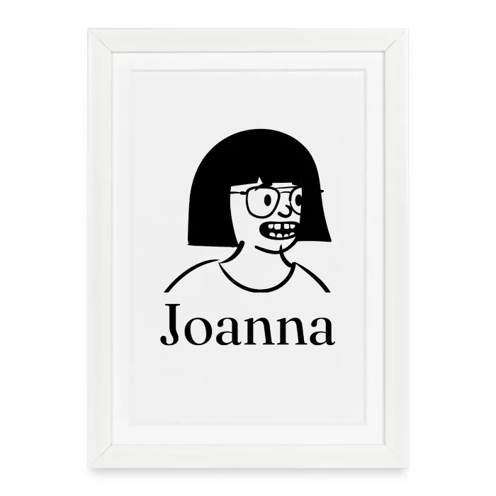 Affiche encadrée personnalisée au prénom Joanna