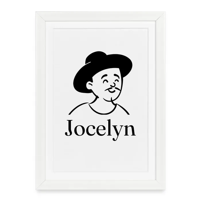 Affiche encadrée personnalisée au prénom Jocelyn
