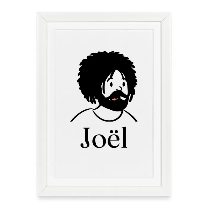 Affiche encadrée personnalisée au prénom Joël