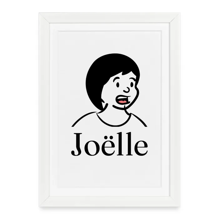 Affiche encadrée personnalisée au prénom Joëlle