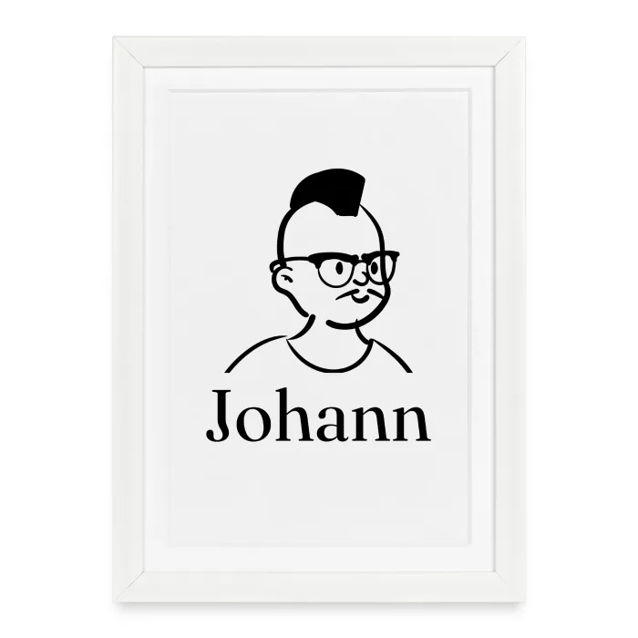 Affiche encadrée personnalisée au prénom Johann