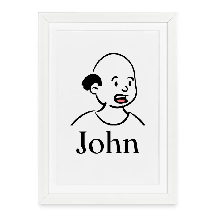 Affiche encadrée personnalisée au prénom John