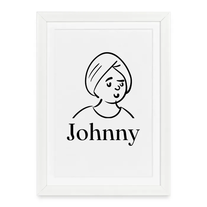 Affiche encadrée personnalisée au prénom Johnny