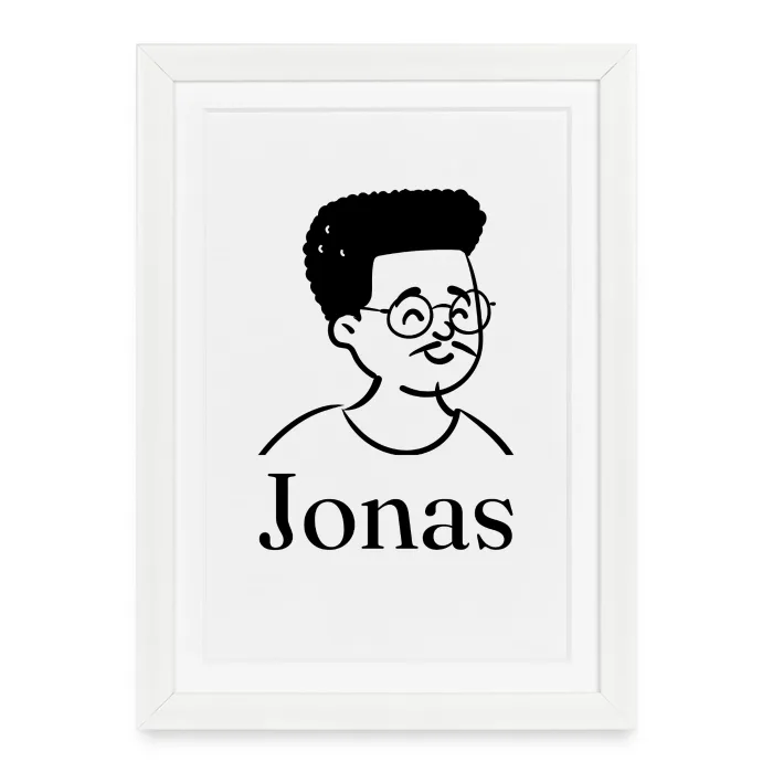 Affiche encadrée personnalisée au prénom Jonas