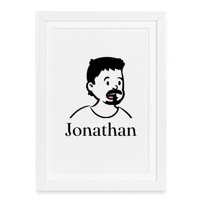 Affiche encadrée personnalisée au prénom Jonathan