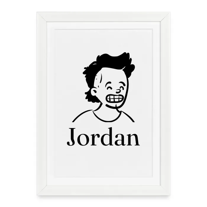 Affiche encadrée personnalisée au prénom Jordan