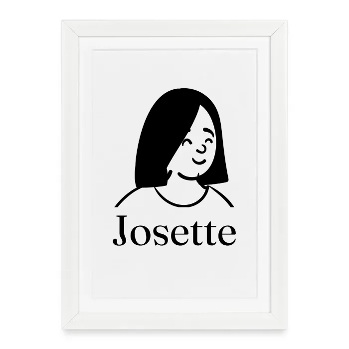 Affiche encadrée personnalisée au prénom Josette