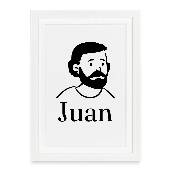 Affiche encadrée personnalisée au prénom Juan