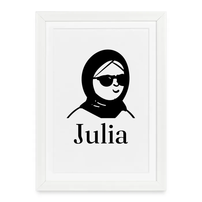 Affiche encadrée personnalisée au prénom Julia