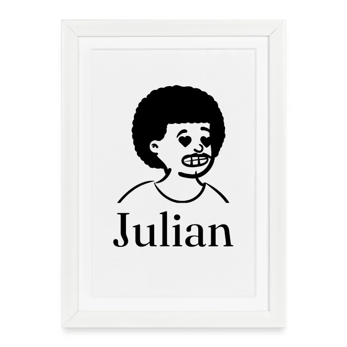 Affiche encadrée personnalisée au prénom Julian