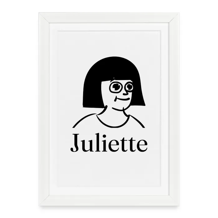 Affiche encadrée personnalisée au prénom Juliette