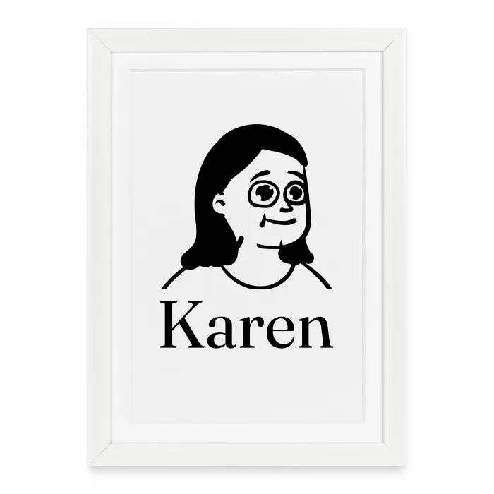 Affiche encadrée personnalisée au prénom Karen