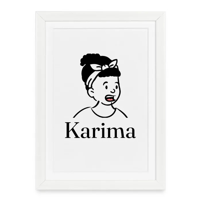Affiche encadrée personnalisée au prénom Karima