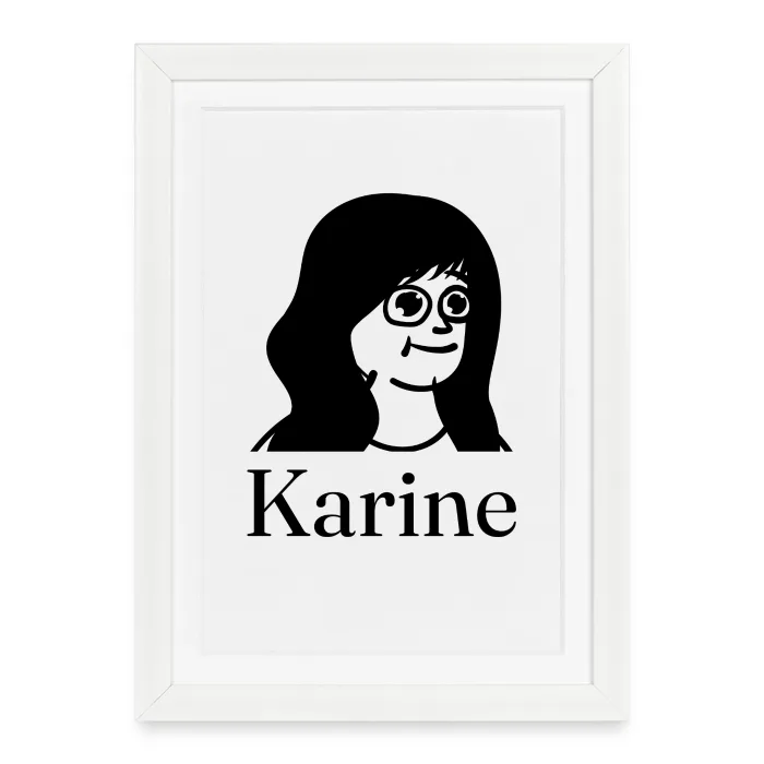 Affiche encadrée personnalisée au prénom Karine