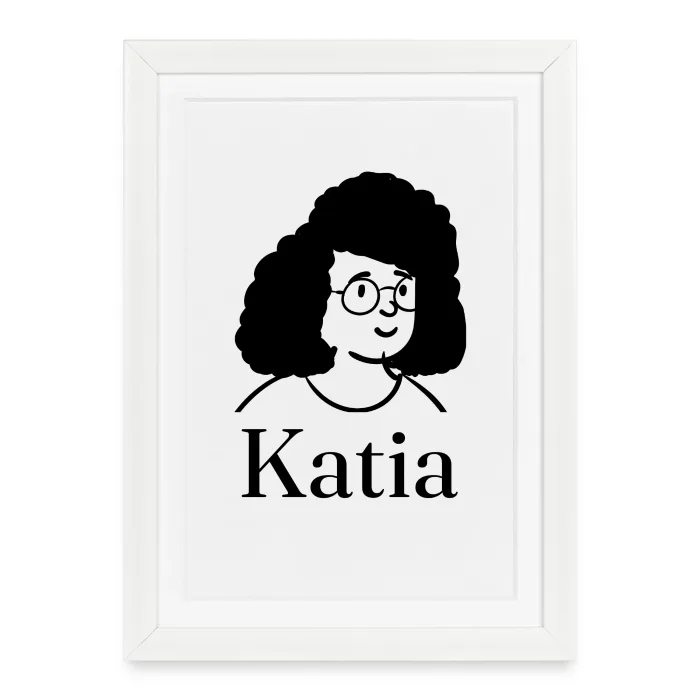 Affiche encadrée personnalisée au prénom Katia