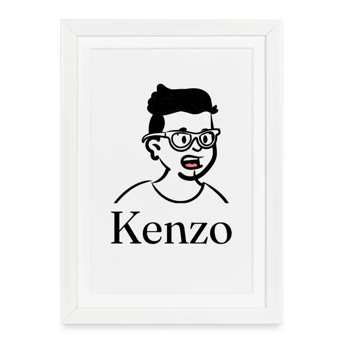 Affiche encadrée personnalisée au prénom Kenzo