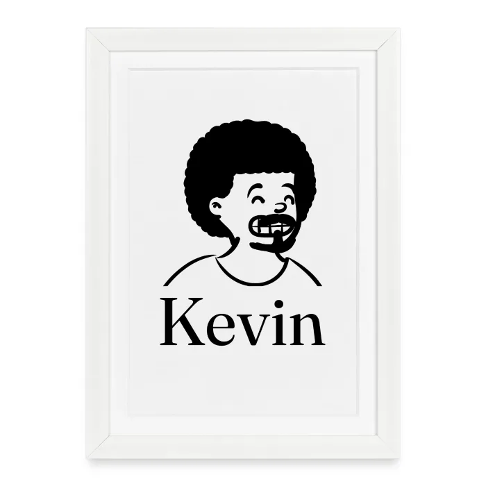 Affiche encadrée personnalisée au prénom Kevin