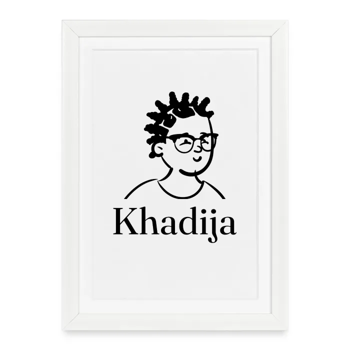Affiche encadrée personnalisée au prénom Khadija