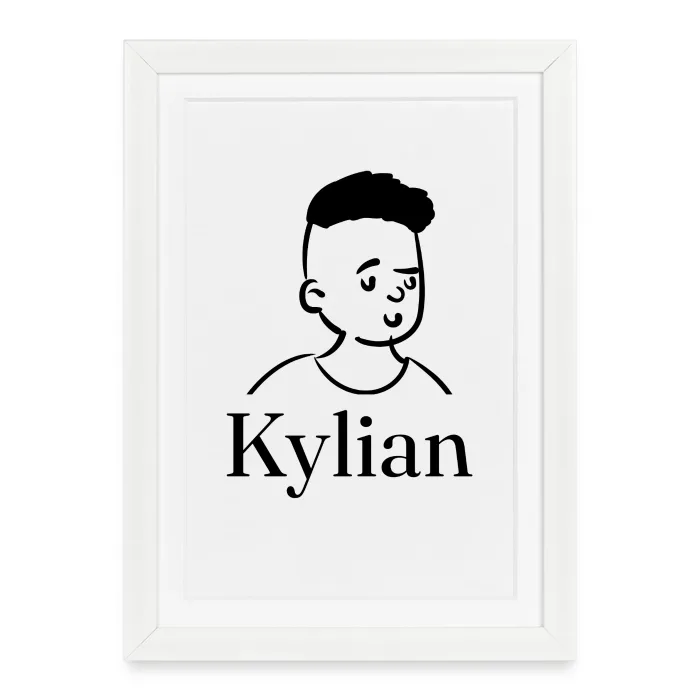 Affiche encadrée personnalisée au prénom Kylian