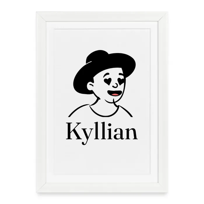 Affiche encadrée personnalisée au prénom Kyllian