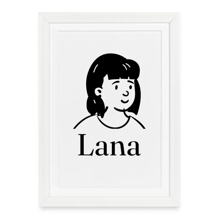 Affiche encadrée personnalisée au prénom Lana