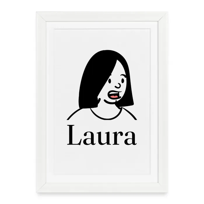 Affiche encadrée personnalisée au prénom Laura