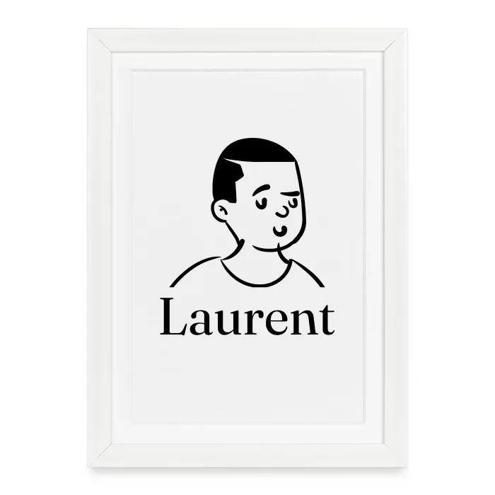 Affiche encadrée personnalisée au prénom Laurent