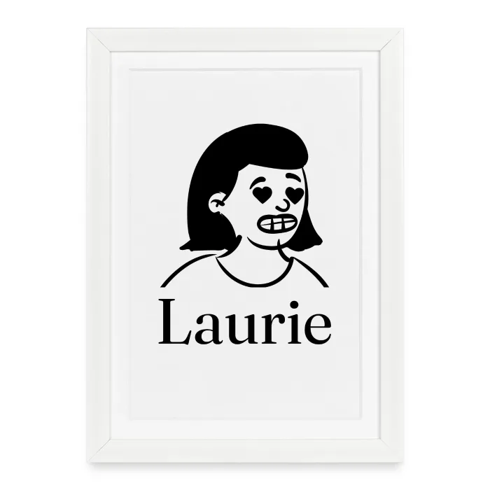 Affiche encadrée personnalisée au prénom Laurie