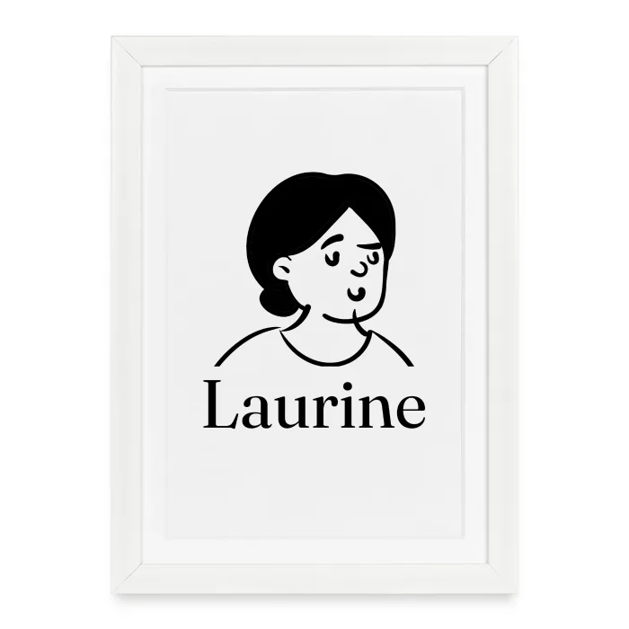 Affiche encadrée personnalisée au prénom Laurine
