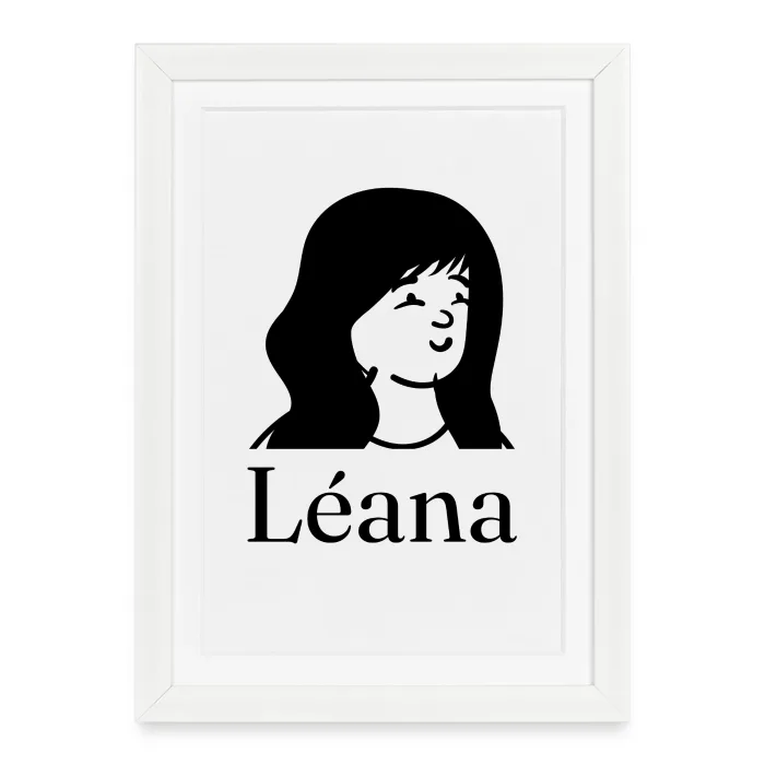 Affiche encadrée personnalisée au prénom Léana