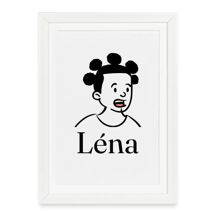 Affiche encadrée personnalisée au prénom Léna
