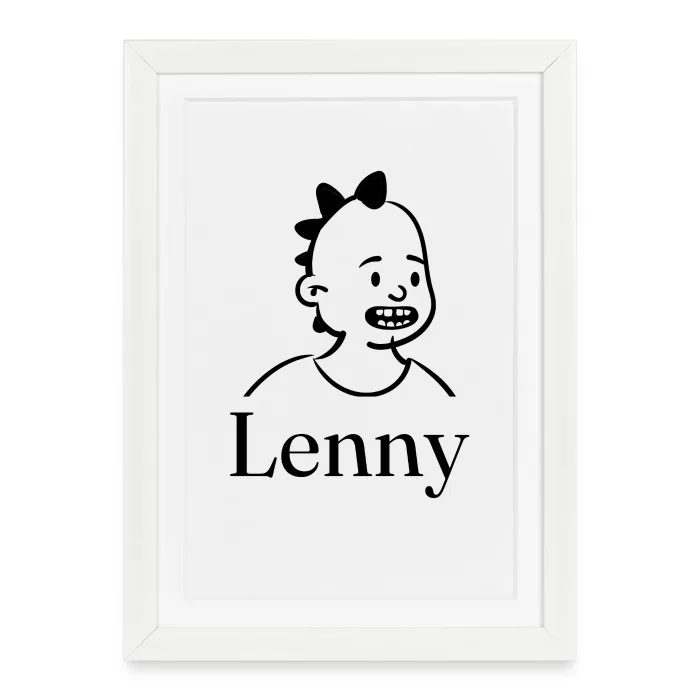 Affiche encadrée personnalisée au prénom Lenny