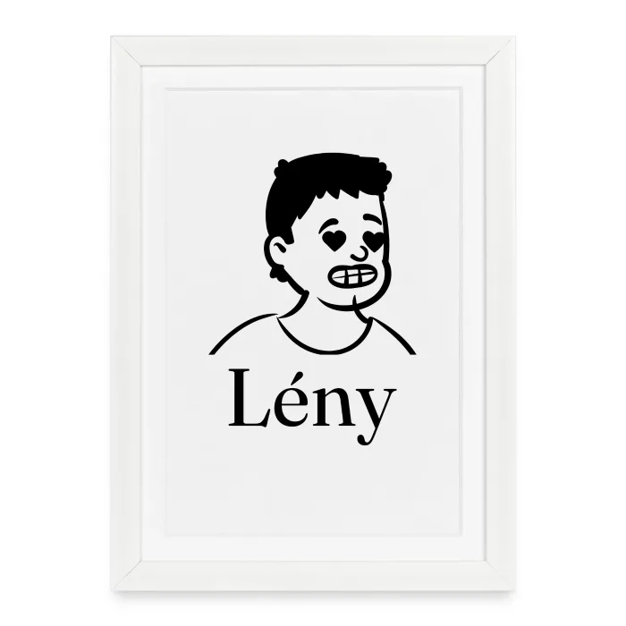 Affiche encadrée personnalisée au prénom Lény