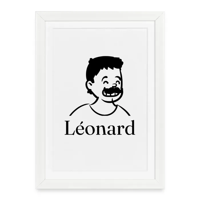Affiche encadrée personnalisée au prénom Léonard