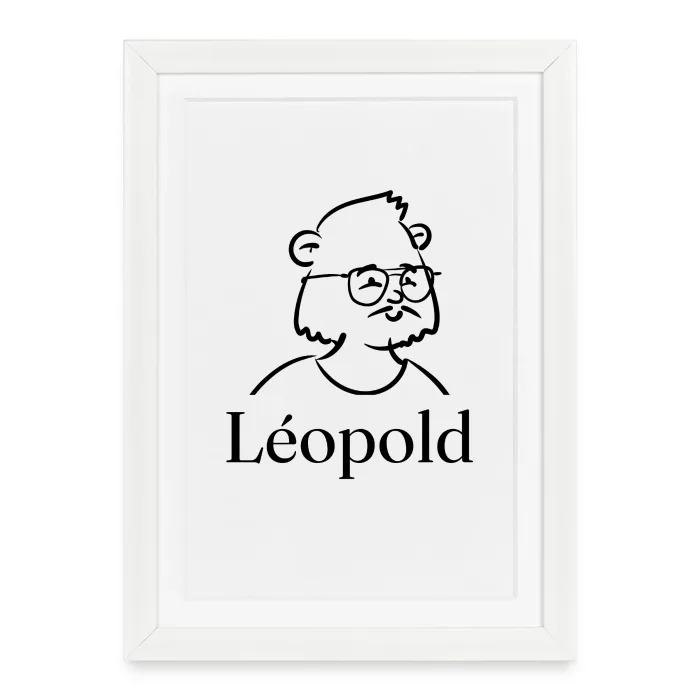 Affiche encadrée personnalisée au prénom Léopold
