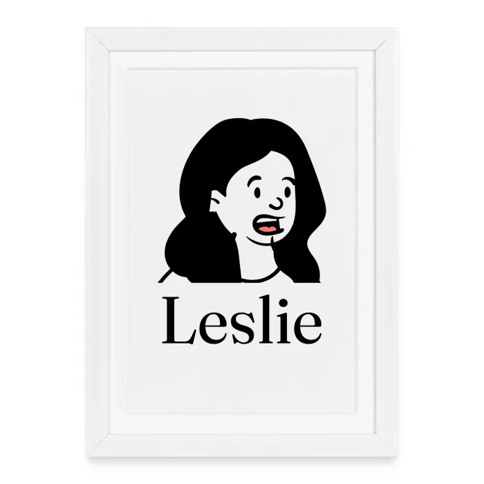 Affiche encadrée personnalisée au prénom Leslie