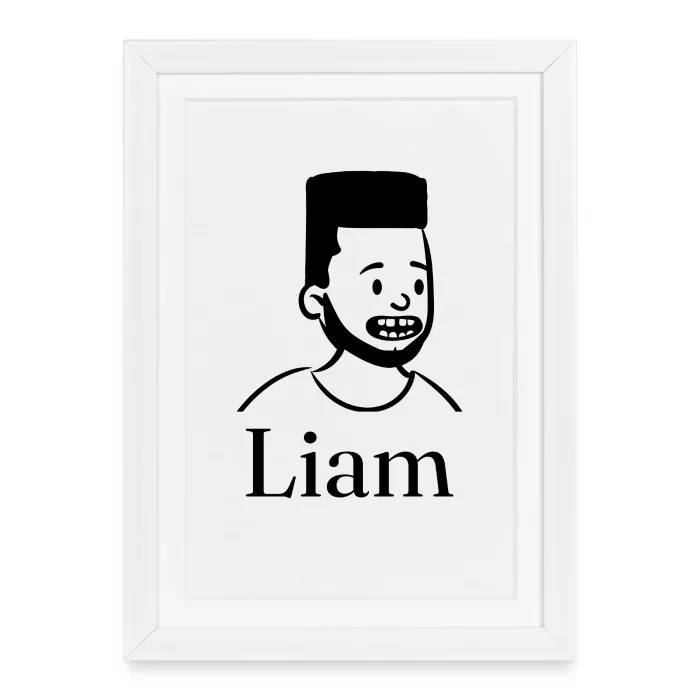 Affiche encadrée personnalisée au prénom Liam