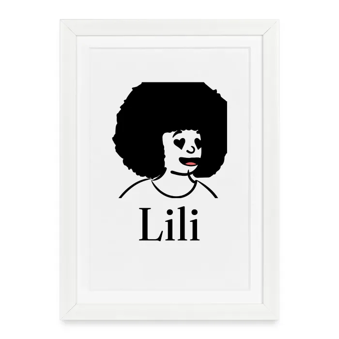 Affiche encadrée personnalisée au prénom Lili