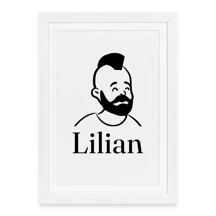 Affiche encadrée personnalisée au prénom Lilian
