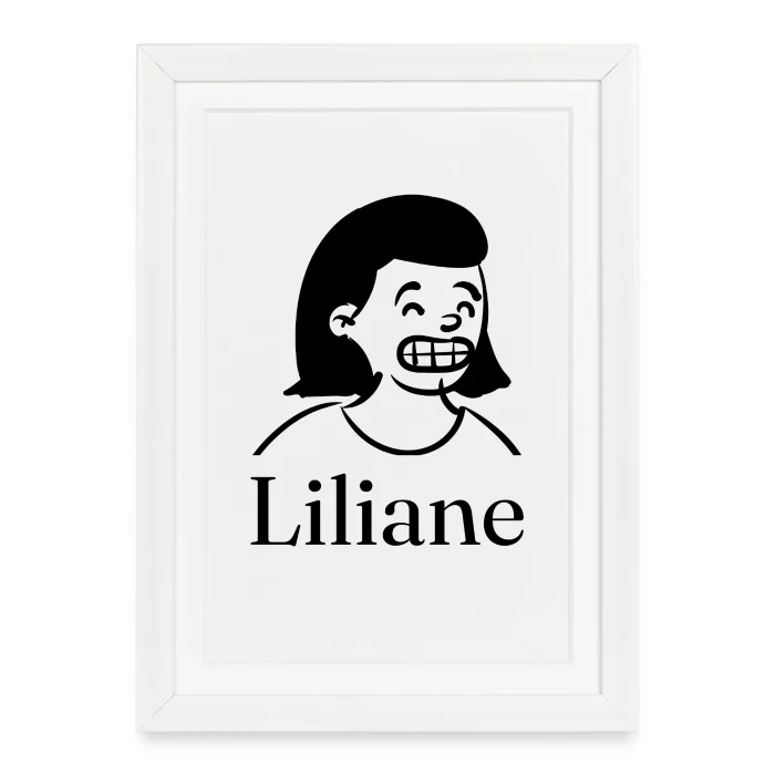 Affiche encadrée personnalisée au prénom Liliane